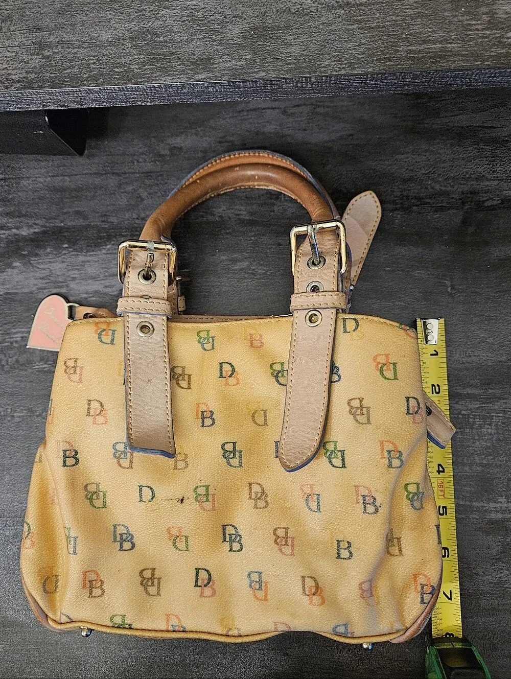 Vintage Y2K Dooney & Bourke Rainbow Doodle Monogram Satchel Bag